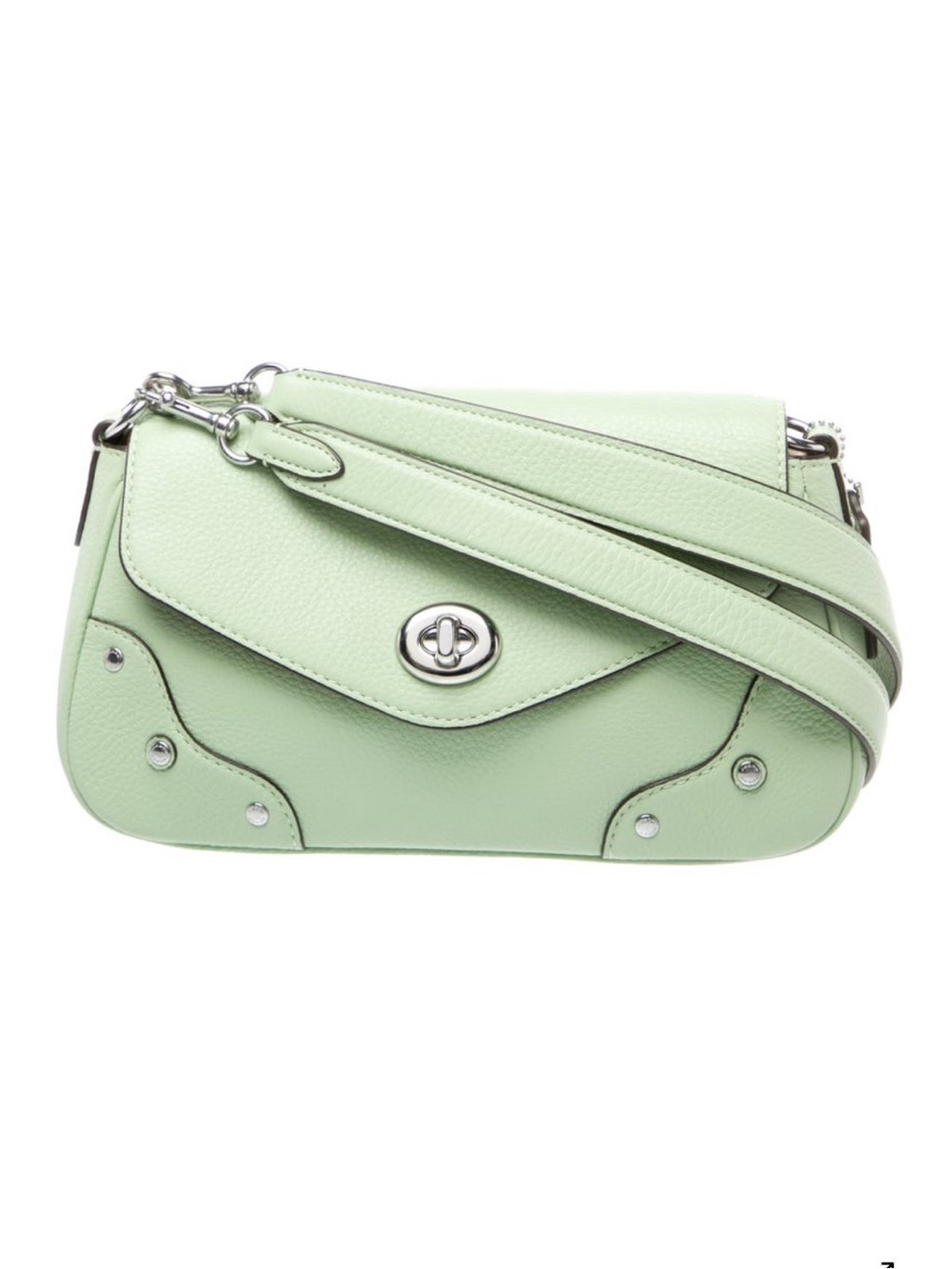 Coach Outlet Millie pale pistachio RARE  pebbled leather shoulder bag